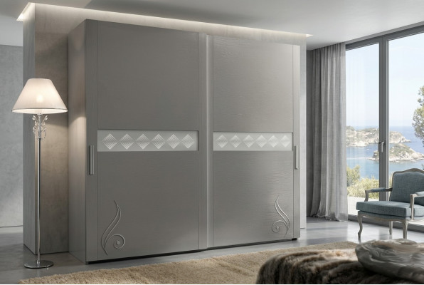 Armoire Armoire Luxe Portes Coulissantes Conception Armoires Vêtements Mobilier Bois neuf