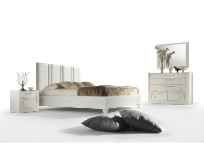 Chambre Lit Table de chevet Groupe Lits Lit de luxe Cadre en bois Design Ensemble 3 pièces