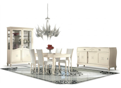Salle à manger table à manger chaise commode vitrine ensemble table groupe bois Italie ensemble 7 pièces