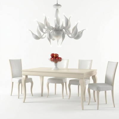 Salle à manger Table à manger Chaise Ess Table Groupe de design Tables Bois Moderne Ensemble 5 pièces.