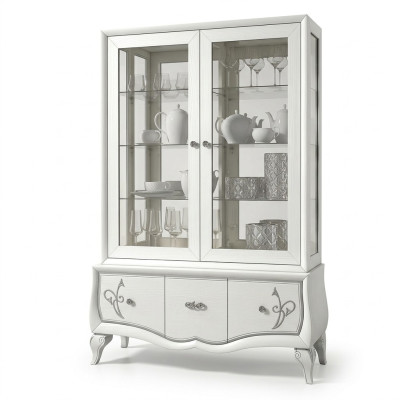 Vitrine de luxe en verre Armoire de style antique Vitrines en bois modernes Meubles italiens