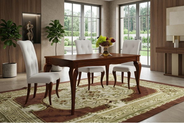 Table à manger extensible Ess Table de bois Tables Design moderne Salle à manger de luxe Meubles