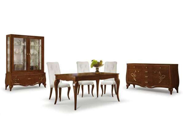Salle à manger Table à manger Chaise Commode Vitrine Groupe Salle à manger Bois Ensemble Neuf Ensemble 7 pièces.