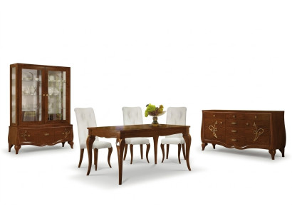 Salle à manger Table à manger Chaise Commode Vitrine Groupe Salle à manger Bois Ensemble Neuf Ensemble 7 pièces.