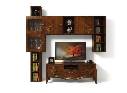 Ensemble de salon classique groupe rtv vitrine tv moderne en bois meubles style armoire