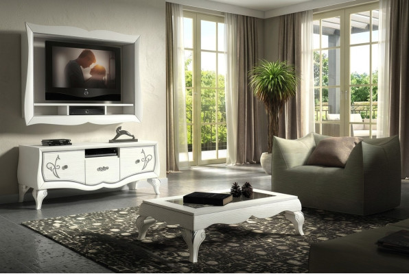 Meuble TV luxueux Buffet Armoire Commode Armoire TV Bois Moderne Design Nouvelle