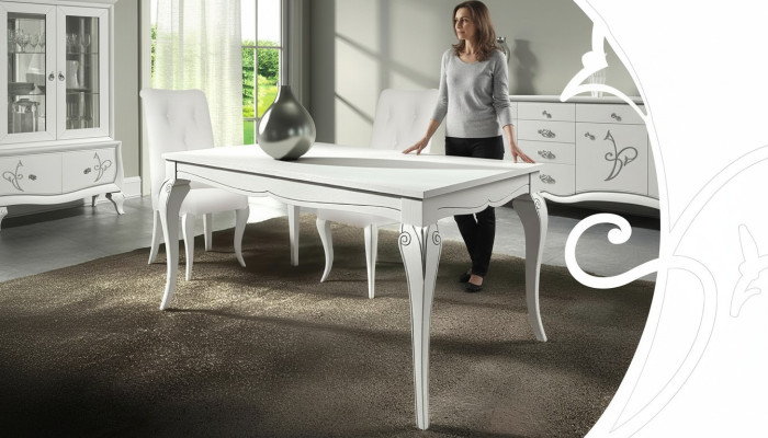 Table à manger extensible XXL tables modernes en bois design blanc neuf.