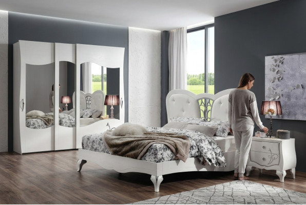 Design de lit de luxe à coussin pour hôtels doubles, sommiers en bois pour chambres à coucher.