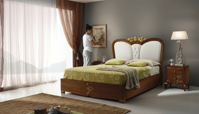 Lit Lits de luxe Cadre de lit Bois Chambre double moderne avec fonction lit