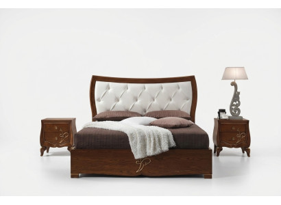Lit Lits Cadre de lit Bois Double Chambre Marron Moderne Lit double Meubles