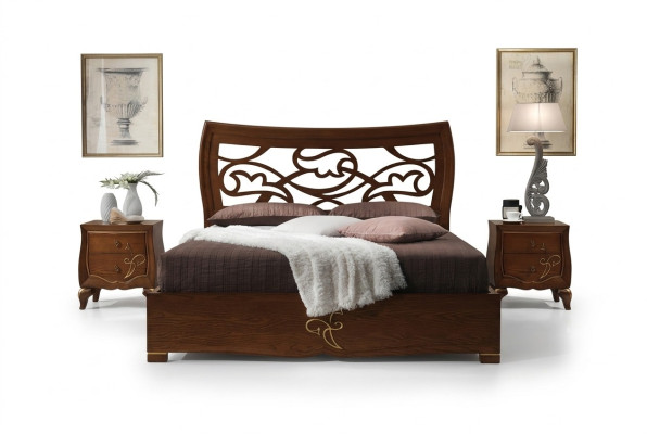 Lit double lits cadres de lit lit bois double chambre à coucher marron moderne 160x200.