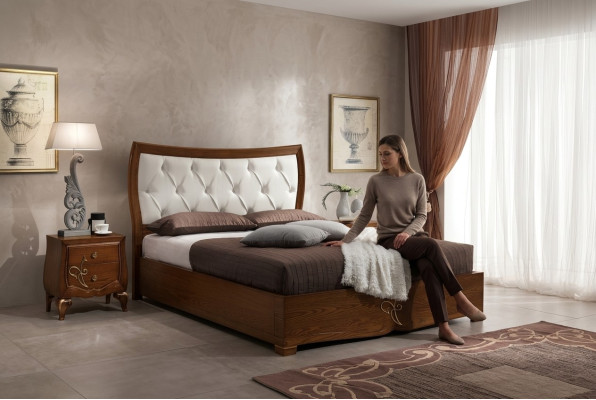 Chambre Lit Table de chevet Lits Groupe Bois Double Conception Suite Ensemble 3 pièces