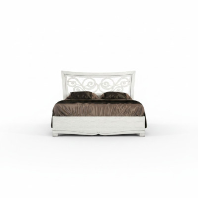 Cadres de lit Lit Double Lits Rembourré Bois Cadre de lit double Design Blanc