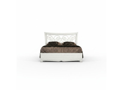 Cadres de lit Lit Double Lits Rembourré Bois Cadre de lit double Design Blanc