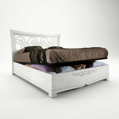 Cadre de lit e lit double Lit Lits de luxe Cadre de lit en bois Blanc Design Moderne nouveau