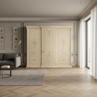 Armoire de luxe Style de garde-robe Mobilier classique Armoires de chambre en bois