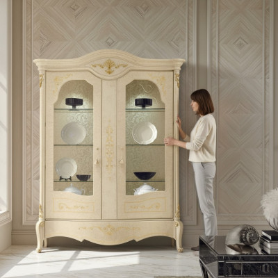 Vitrine de meubles de luxe italiens présentoir armoire placard design en verre garde-robe