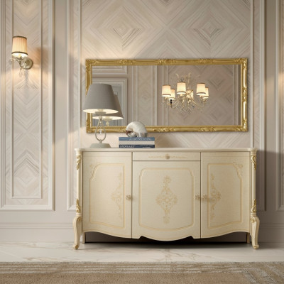 Meuble de style baroque Design Commode Buffet Buffet en bois Italie Buffet bas