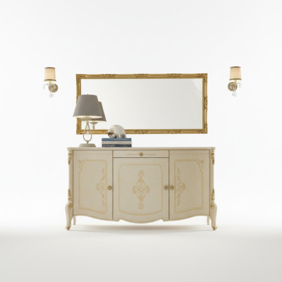 Meuble de style baroque Design Commode Buffet Buffet en bois Italie Buffet bas