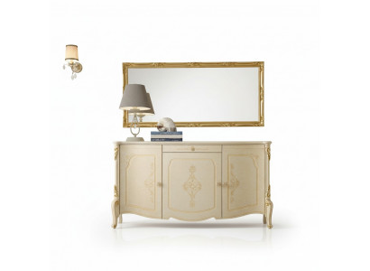 Miroir Buffet Sideboard Buffet Buffet Bois Design Meubles Style Commode Ensemble 2 pièces.