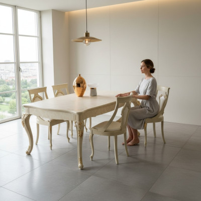 Table à manger extensible design classique Table à manger en bois italien Meubles Tables
