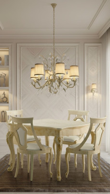 Tables Table à manger Extensible Classique de Design Table Meubles Italiens Bois Salle à manger