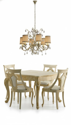 Tables Table à manger Extensible Classique de Design Table Meubles Italiens Bois Salle à manger