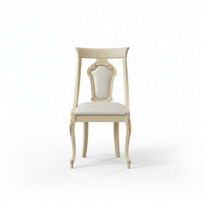 Chaise de salle à manger Chaise Chaises de salle à manger Bois Design Style Baroque Beige Siège incliné