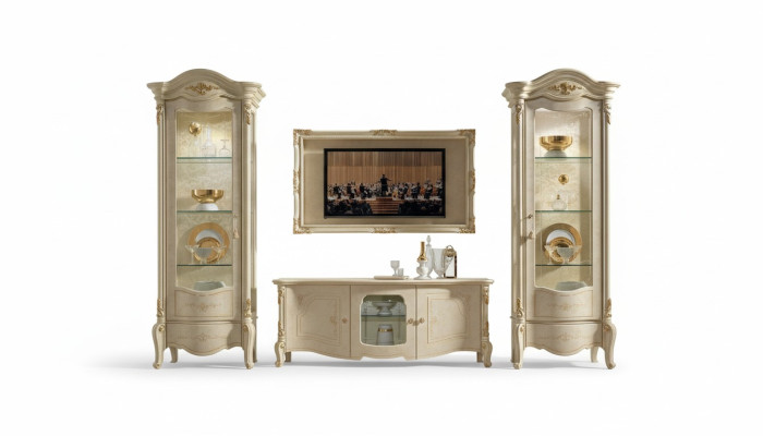 Garde-robe et cadre de télévision classiques en bois naturel de style classique n