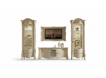 Garde-robe et cadre de télévision classiques en bois naturel de style classique n