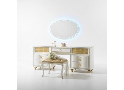 Luxe Set Coiffeuse Miroir XXL Console Commode Chambre Moderne Complet