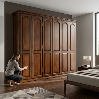 Armoire de chambre en bois massif Vaccari cav giovanni avec portes coulissantes