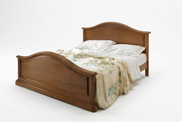 Achetez un grand lit double dans un style classique et simple en bois naturel.