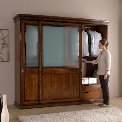 Armoire en bois massif Armoire Solide Meubles de chambre à coucher Armoire en bois Italie