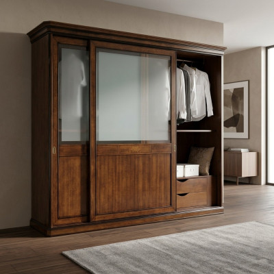 Armoire en bois massif Armoire Solide Meubles de chambre à coucher Armoire en bois Italie