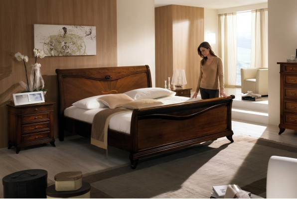Classique s Bed Meubles de luxe Lits Mobilier de chambre Table de chevet 2x 3 pièces.