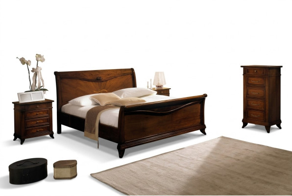 Classique s Bed Meubles de luxe Lits Mobilier de chambre Table de chevet 2x 3 pièces.