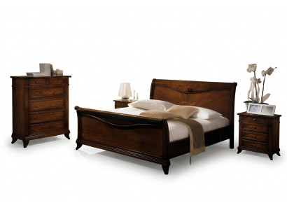 Lit double Chambre à coucher Lit Mobilier Bois Design Vaccari giovanni Lits Solide