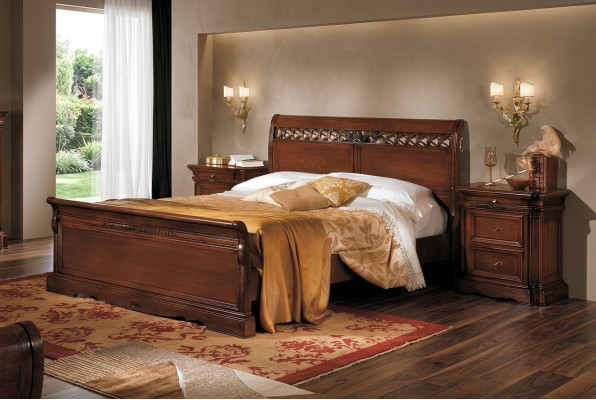 Table de chevet Armoire en bois massif Meuble de lit Double mobilier Chambre Italie 3 pièces