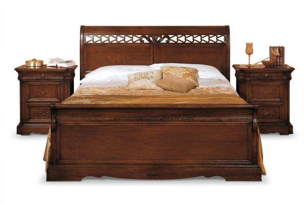Table de chevet Armoire en bois massif Meuble de lit Double mobilier Chambre Italie 3 pièces