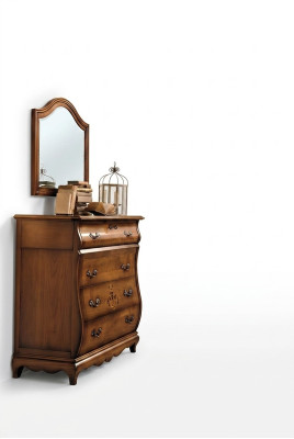 Commode Buffet Armoire Bois Commodes Meubles italiens Miroir massif 2 pièces
