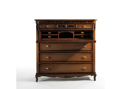 Secrétaire Commode en bois massif Chambre Mobilier italien Salon Brun