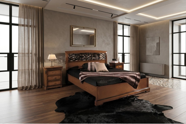 Lit double en bois Lits en bois massif Meubles de chambre à coucher Vaccari Cav Giovanni Lit