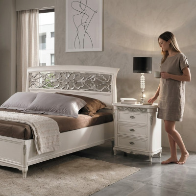 Table de chevet avec armoire en bois à 3 tiroirs Design de meubles Vaccari cav giovanni neuf