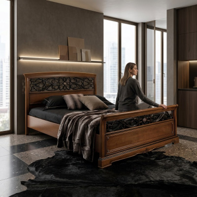 Ensemble de chambre à coucher Lit avec 2 tables de chevet Lit Design Meubles Ameublement 3 pièces.