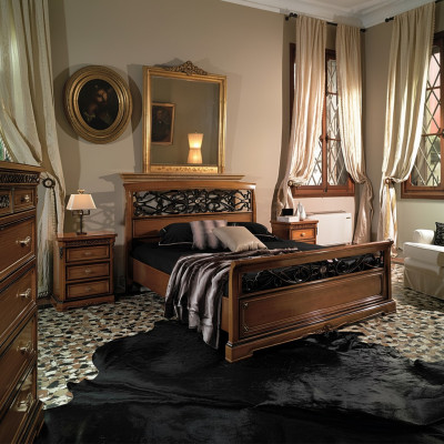 Ensemble de chambre à coucher Lit avec 2 tables de chevet Lit Design Meubles Ameublement 3 pièces.