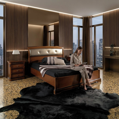 Lit Lit double Vaccari cav giovanni Bois massif Chambre à coucher Design Mobilier neuf