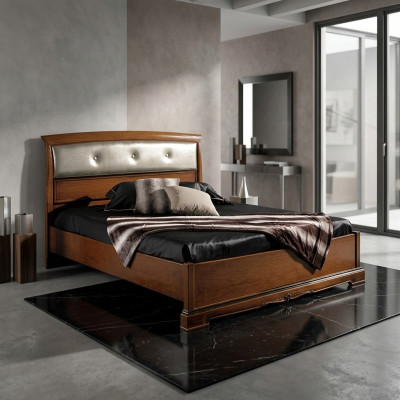 Lit Lit double Vaccari cav giovanni Bois massif Chambre à coucher Design Mobilier neuf