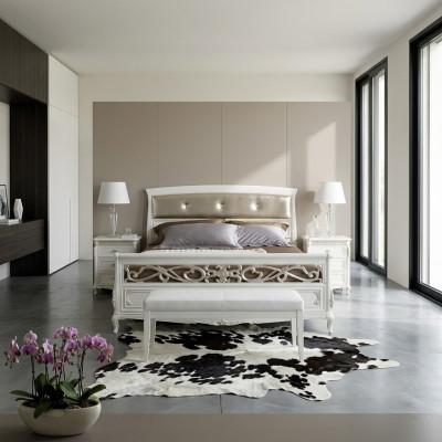 Conception Mobilier Chambre Lit double Bois massif Vaccari cav giovanni Mobilier neuf
