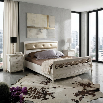 Mobilier de chambre à coucher 3pcs. Ensemble complet de lit Tables de chevet Italie nouveau